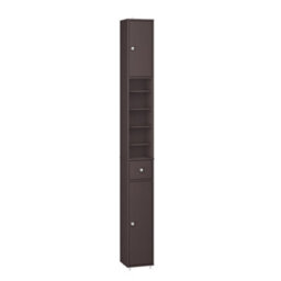 Sobuy Bzr34-Ii-Br,tall Bathroom Storage Cabinet - Slim Bathroom Unit,compact Bathroom Furniture,brown,w20Xd20Xh180