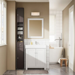 Sobuy Bzr34-Ii-Br,tall Bathroom Storage Cabinet - Slim Bathroom Unit,compact Bathroom Furniture,brown,w20Xd20Xh180 - thumbnail 4