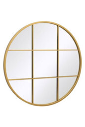 "Mirroroutlet Circulus - Gold Metal Framed Round Window Wall Mirror 31"" X 31"" (80X80Cm)" - thumbnail 4
