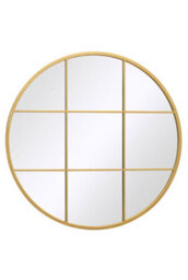 "Mirroroutlet Circulus - Gold Metal Framed Round Window Wall Mirror 31"" X 31"" (80X80Cm)" - thumbnail 3