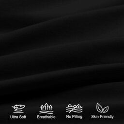 Aspire Homeware Plain Duvet Cover Set Soft Microfibre, Black, Super King (L)220Cm X (W)260Cm - thumbnail 3