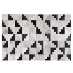 Beliani Rug Efirli Grey 140 X 200 Cm Leather - thumbnail 4