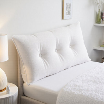 Thehotsale Lotus Flower Pattern, Off-White Bed/sofa Teddy Fleece Triangular Cushion, 100Cm X 20Cm X 50Cm - image 1
