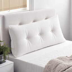 Thehotsale Lotus Flower Pattern, Off-White Bed/sofa Teddy Fleece Triangular Cushion, 100Cm X 20Cm X 50Cm - thumbnail 2