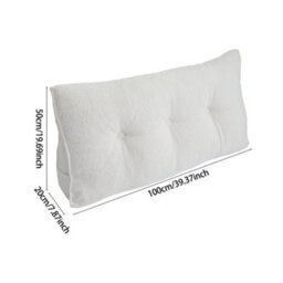 Thehotsale Lotus Flower Pattern, Off-White Bed/sofa Teddy Fleece Triangular Cushion, 100Cm X 20Cm X 50Cm - thumbnail 9