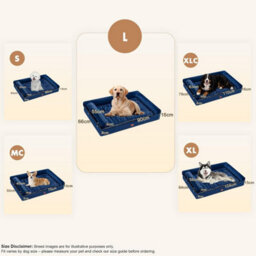 Luckracer Large Dog Bed Sofa Washable Orthopedic Dog Beds Green 90X66X16Cm - thumbnail 2