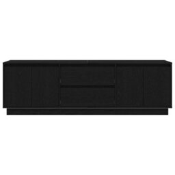 Berkfield Tv Cabinet With Led Lights Black Oak 160.5X41X50 Cm - thumbnail 7