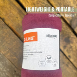 Milestone Camping Milestone Thermal Fleece Blanket In Burgundy - thumbnail 6