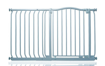 Safetots Curved Top Safety Gate, 116Cm - 125Cm, Matt Grey, Pressure Fit Stair Gate - image 1