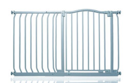 Safetots Curved Top Safety Gate, 116Cm - 125Cm, Matt Grey, Pressure Fit Stair Gate - thumbnail 1