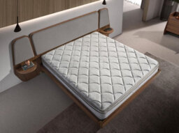 Angel Cerda Elegant Walnut And Grey Fabric Bed For Modern Bedrooms - thumbnail 5