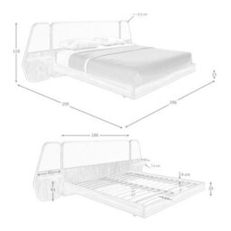 Angel Cerda Elegant Walnut And Grey Fabric Bed For Modern Bedrooms - thumbnail 7