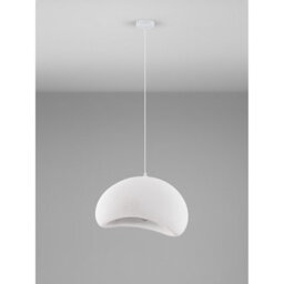 Luminosa Lighting Luminosa Aere 50Cm Dome Pendant Ceiling Light Stone White E27 1X12W - thumbnail 3