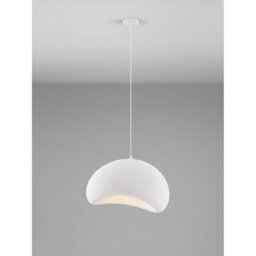 Luminosa Lighting Luminosa Aere 50Cm Dome Pendant Ceiling Light Stone White E27 1X12W - thumbnail 4
