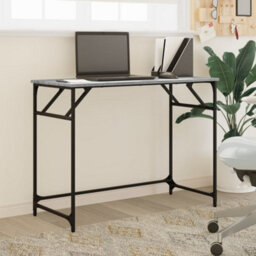 Berkfield Desk Grey Sonoma 100X45X76 Cm Engineered Wood And Powder-Coated Steel - thumbnail 3