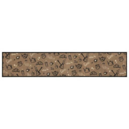 Berkfield Kitchen Rug Washable Morning Brown 60X300 Cm Velvet - thumbnail 2