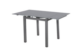 Modernique Grey Tempered Glass Extending Dining Table Extends 80 To 130 Cm