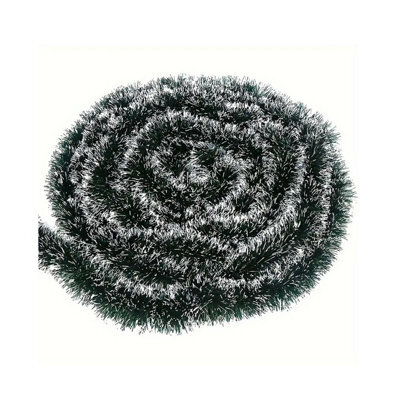 SNOW WHITE 3M Snow Tipped Green Christmas Tinsel Garland Tree - image 1