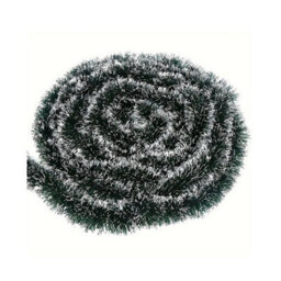 SNOW WHITE 3M Snow Tipped Green Christmas Tinsel Garland Tree - thumbnail 1