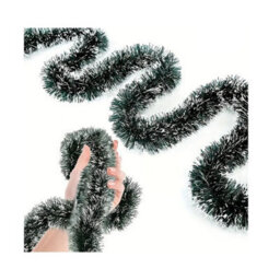 SNOW WHITE 3M Snow Tipped Green Christmas Tinsel Garland Tree - thumbnail 3
