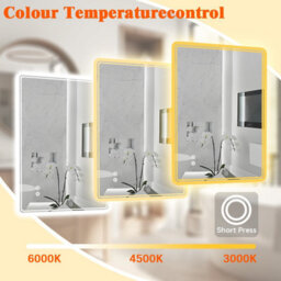 T&k Bathroom Led Mirror 70X50Cm, With Anti-Fog,3-Colours Dimmable, Touch Control&memory Function, Horizontal/vertical Installation - thumbnail 3