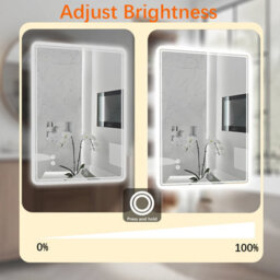 T&k Bathroom Led Mirror 70X50Cm, With Anti-Fog,3-Colours Dimmable, Touch Control&memory Function, Horizontal/vertical Installation - thumbnail 4