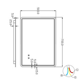 T&k Bathroom Led Mirror 70X50Cm, With Anti-Fog,3-Colours Dimmable, Touch Control&memory Function, Horizontal/vertical Installation - thumbnail 7