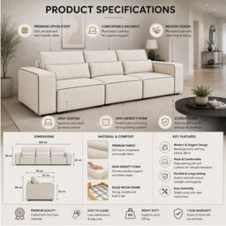 Stratus Interiors Sloane Merino 2-Tone Modular Sofa Custom Contrast Piping Velvet & Linen Options - 3 Seater - thumbnail 6