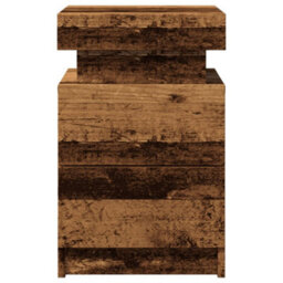 Berkfield Bedside Cabinets With Led 2 Pcs Old Wood 35X39X55 Cm Engineered Wood - thumbnail 7