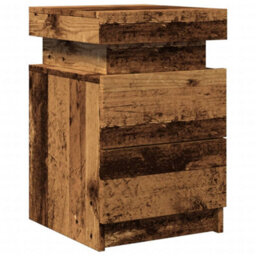 Berkfield Bedside Cabinets With Led 2 Pcs Old Wood 35X39X55 Cm Engineered Wood - thumbnail 6