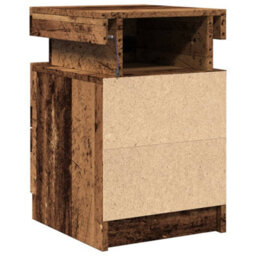Berkfield Bedside Cabinets With Led 2 Pcs Old Wood 35X39X55 Cm Engineered Wood - thumbnail 9