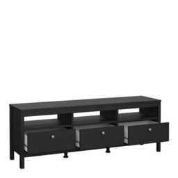 Wyld Haus Gossmere Matt Black Tv Unit, 3 Drawers, 1512 X 384 X 541 mm - thumbnail 6