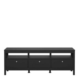 Wyld Haus Gossmere Matt Black Tv Unit, 3 Drawers, 1512 X 384 X 541 mm - thumbnail 3