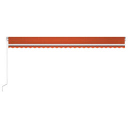 Berkfield Manual Retractable Awning With Led 600X300 Cm Orange And Brown - thumbnail 3