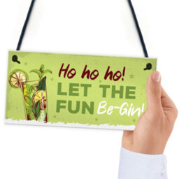 Red Ocean Funny Christmas Sign For Bar Man Cave Bar Sign Let The Fun Be Gin Gifts Keepsake - thumbnail 6