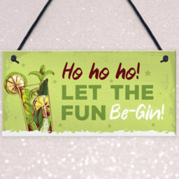 Red Ocean Funny Christmas Sign For Bar Man Cave Bar Sign Let The Fun Be Gin Gifts Keepsake - thumbnail 3
