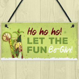 Red Ocean Funny Christmas Sign For Bar Man Cave Bar Sign Let The Fun Be Gin Gifts Keepsake - thumbnail 2