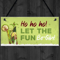 Red Ocean Funny Christmas Sign For Bar Man Cave Bar Sign Let The Fun Be Gin Gifts Keepsake - thumbnail 4