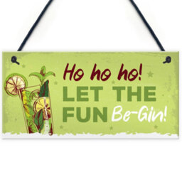 Red Ocean Funny Christmas Sign For Bar Man Cave Bar Sign Let The Fun Be Gin Gifts Keepsake - thumbnail 1