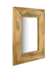 Elm Home And Products Elm Home And Garden Solid Mango Wood Wall Mirror Light Oak Finish Fully Assembled 40Cm Wide X 50Cm High X 2Cm Deep