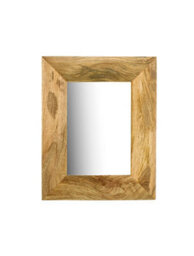 Elm Home And Products Elm Home And Garden Solid Mango Wood Wall Mirror Light Oak Finish Fully Assembled 40Cm Wide X 50Cm High X 2Cm Deep - thumbnail 2