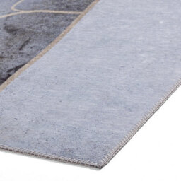 Grey Gold Modern Easy To Clean Abstract Rug For Living Room, Bedroom - 120Cm X 170Cm - thumbnail 6
