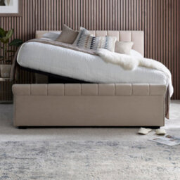 Ascot Natural Stone Upholstered Sleigh Ottoman - King Size Bed Frame Only - thumbnail 4