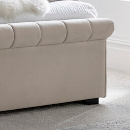 Ascot Natural Stone Upholstered Sleigh Ottoman - King Size Bed Frame Only - thumbnail 6