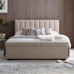 Ascot Natural Stone Upholstered Sleigh Ottoman - King Size Bed Frame Only - thumbnail 3