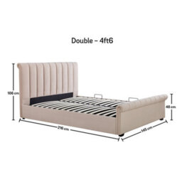 Ascot Natural Stone Upholstered Sleigh Ottoman - King Size Bed Frame Only - thumbnail 8