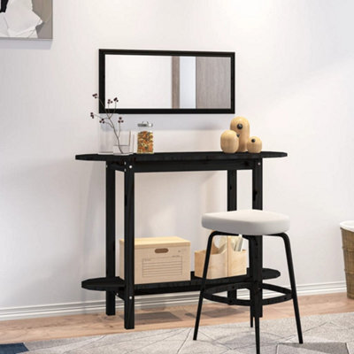 Berkfield Console Table Black 110X40X80 Cm Solid Wood Pine - image 1