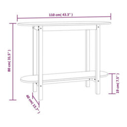 Berkfield Console Table Black 110X40X80 Cm Solid Wood Pine - thumbnail 8