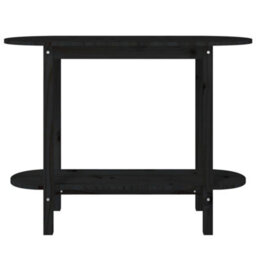 Berkfield Console Table Black 110X40X80 Cm Solid Wood Pine - thumbnail 5