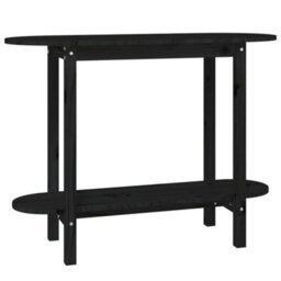 Berkfield Console Table Black 110X40X80 Cm Solid Wood Pine - thumbnail 2